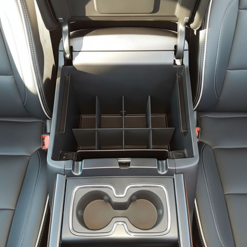 Vehicle OCD Organizers by BaseLayer Chevrolet Silverado 1500/2500/3500 HD and GMC Sierra 1500/2500/3500 HD - Center Console Organizer overhead view