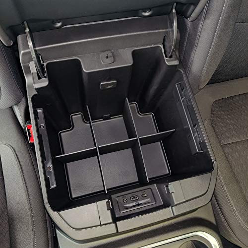 Installed Vehicle OCD Organizers by BaseLayer for GMC Sierra 1500/2500 HD/3500 HD and Chevrolet Silverado 1500/2500 HD/3500 HD - Center Console Organizer overhead view
