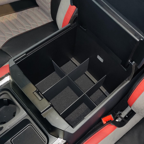 Vehicle OCD by BaseLayer F-250/F-350/F-450 2023+ Center Console Organizer Installed