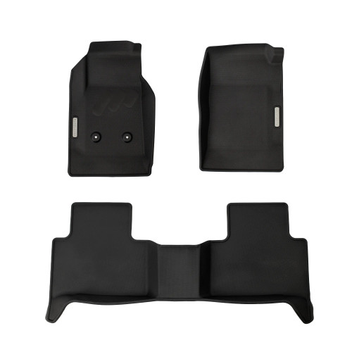 Chevrolet Colorado and GMC Canyon three piece custom fit floor liners in gray