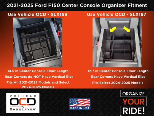 Ford F150 2024-2025 - Center Console Organizer (updated center console size)