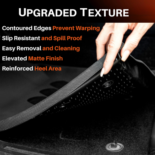 Tesla Model Y Juniper front floor liners upgraded texture graphic