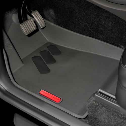 BaseLayer Tesla Model Y Juniper front and rear floor liner installed