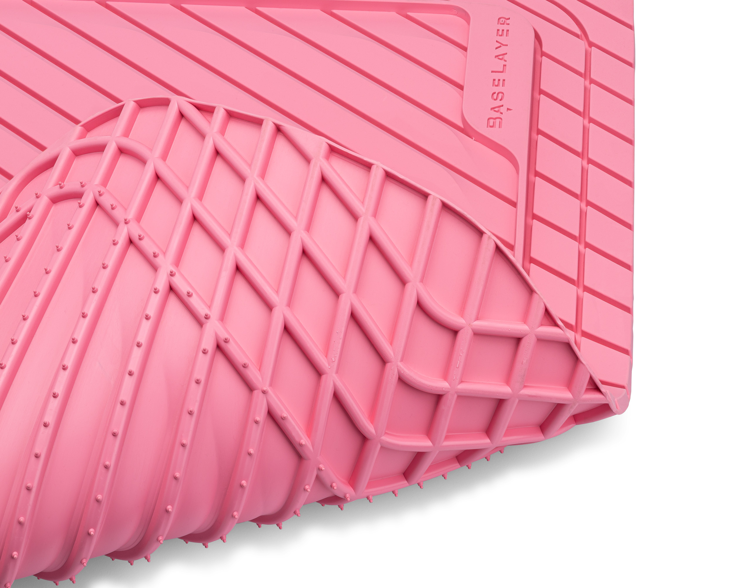 The Quality Cover Universal Floor Mats – Pink/Black Rubber With Dash Mat, Car SUV Van