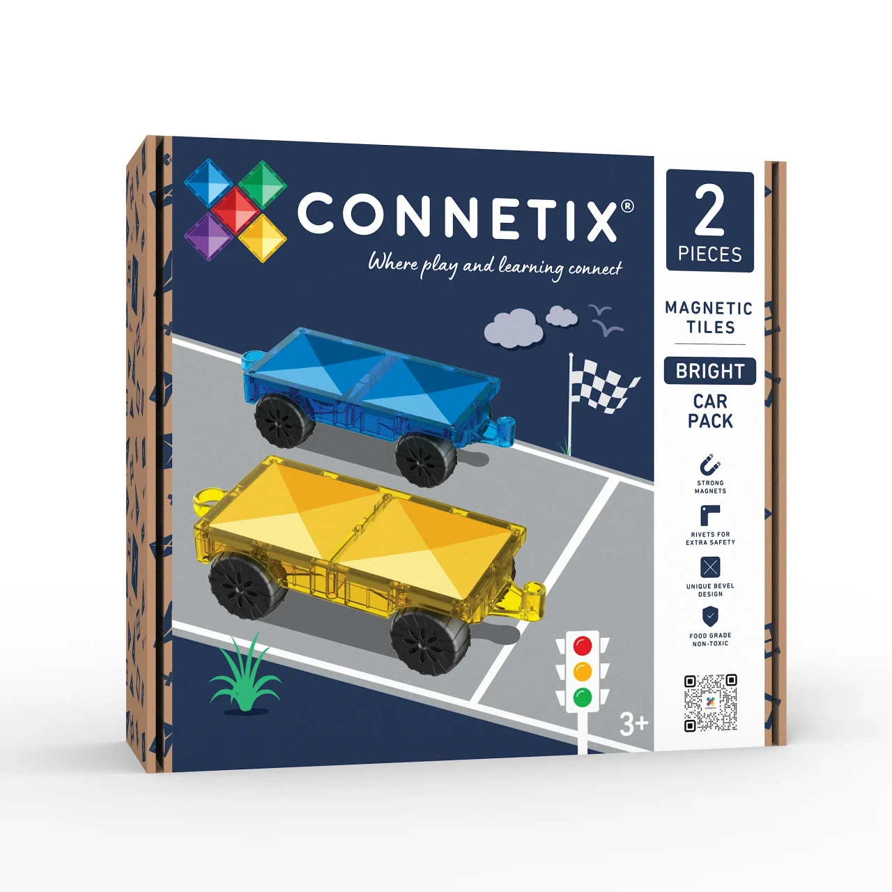Cutia Connetix Bright Car Pack 2 piese