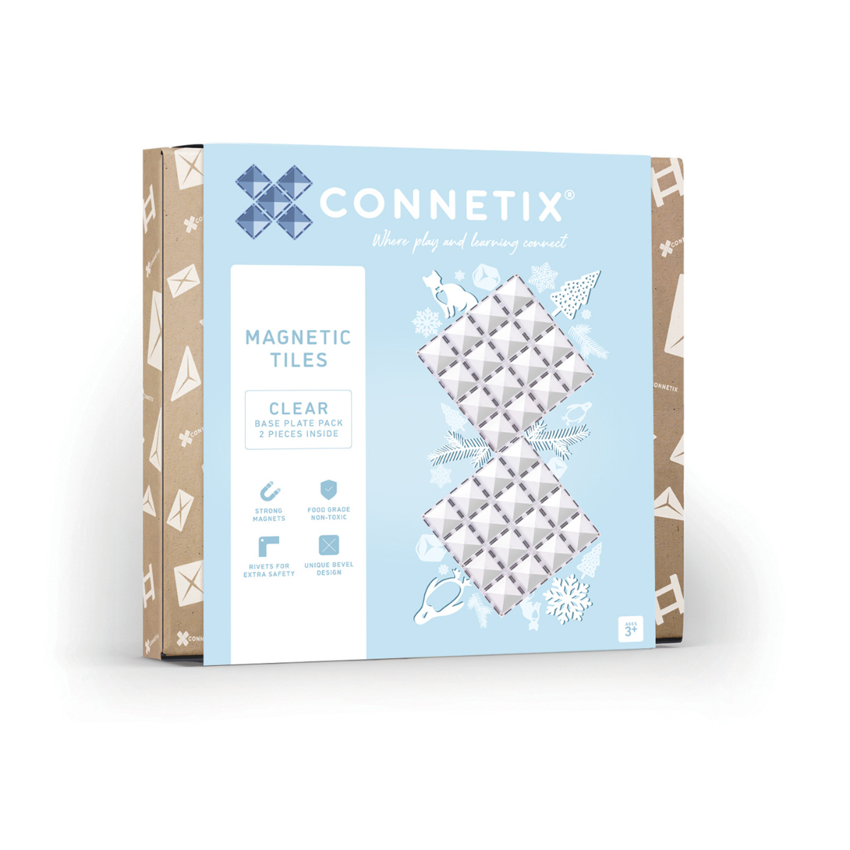 [2326] Clear Base Plate Pack 2 pc by Connetix