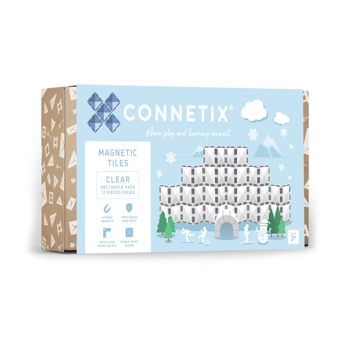 [2312] Clear Rectangle Pack 12 pc by Connetix