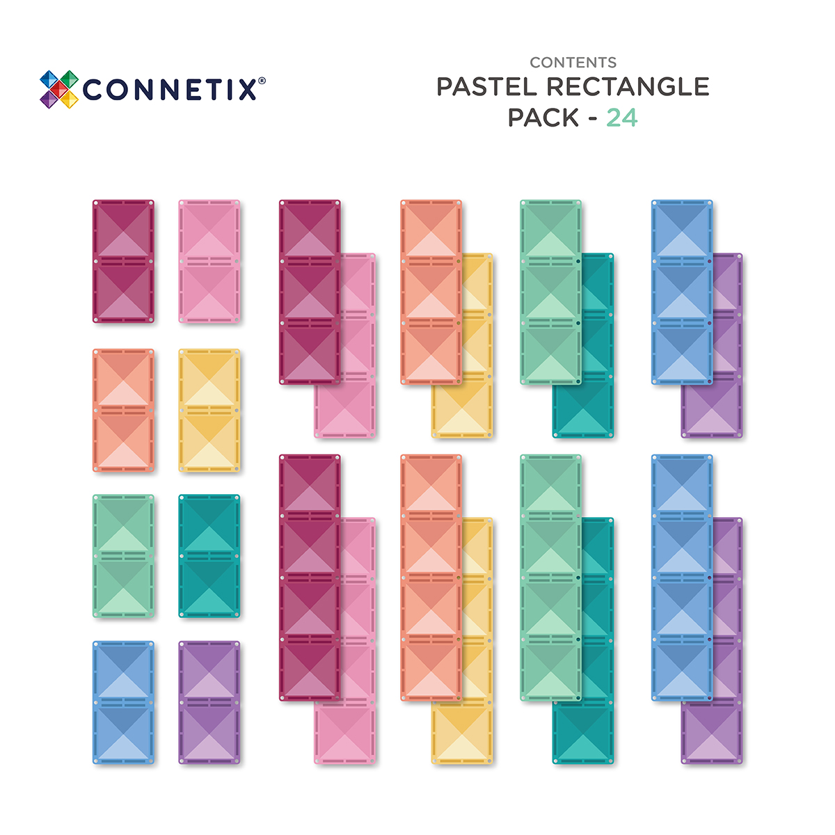 Pastel Rectangle Pack 24 pc