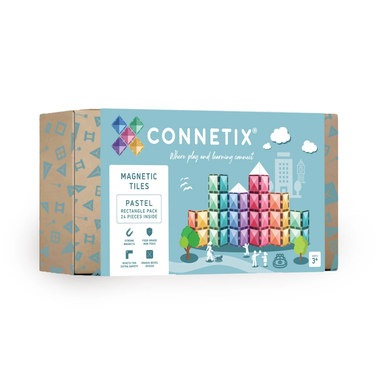 CONNETIX Pastel Creative Pack 120ピース Pastel Rectangle Pack 24 pc