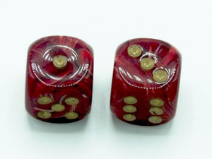 16mm d6 Vortex Burgundy Dice with Gold pips 16mm d6 Vortex Burgundy Dice with Gold pips