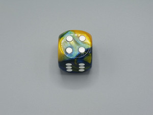 30mm Dice Gemini  Masquerade Yellow with White Pips