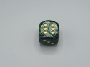 30mm Dice Scarab Jade with Gold Pips