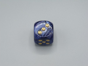 One 30mm Scarab Royal Blue Die.