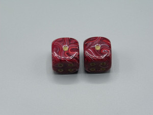 20mm Dice Vortex Burgundy with Gold pips d6 - pair of 2