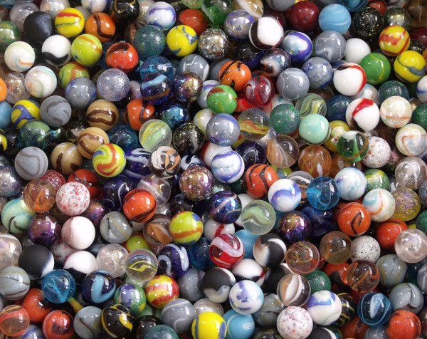  50 Mixed Target Marbles 5/8" (16mm) diameter 