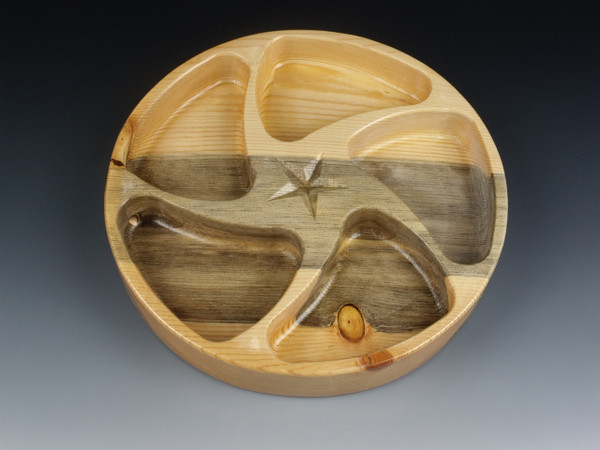  Wooden 5 Section Tray in Beetle Kill Pine 