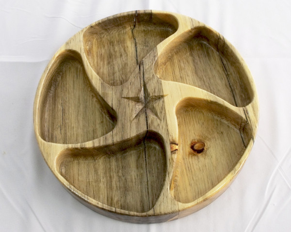  Wooden 5 Section Tray in Beetle Kill Pine 