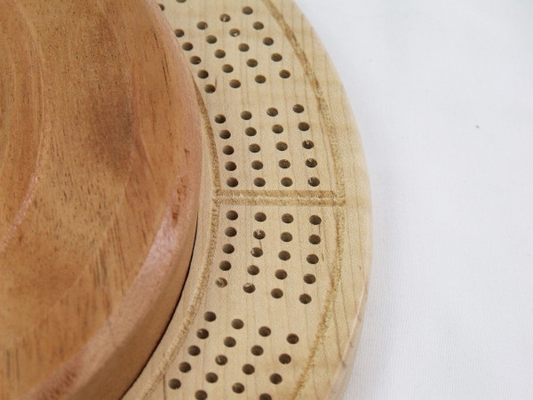  Four Player Cribbage Board Leaves Mahogany and Curly Maple 
