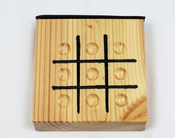 A close-up of the Tic Tac Toe game.