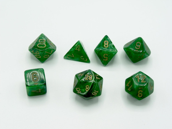 Polyhedral 7 die set - Vortex Green