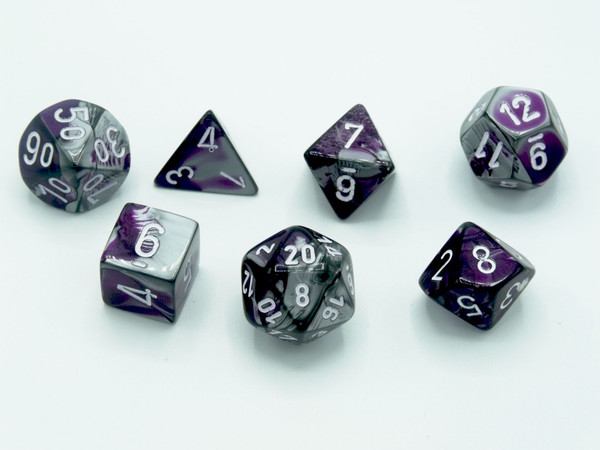 Polyhedral 7 die set - Gemini Purple-Steel 