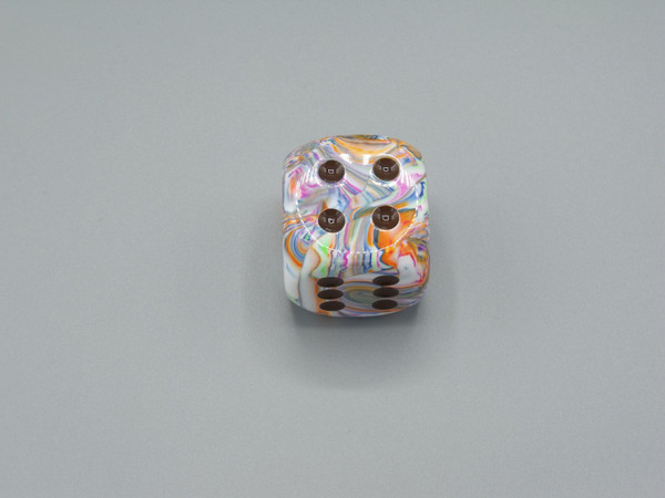 30mm Dice Festive Vibrant with Brown Pips