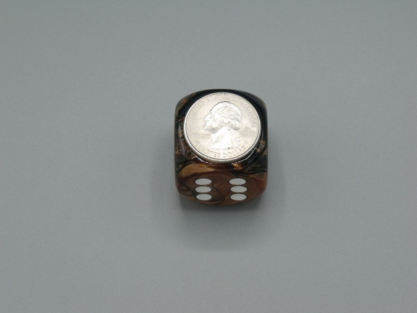 30mm Dice Gemini 30m Black-Copper with White Pips