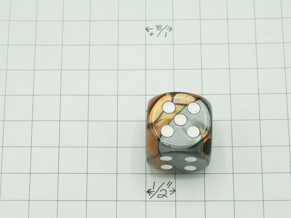 30mm Dice Gemini Copper-Steel with White Pips