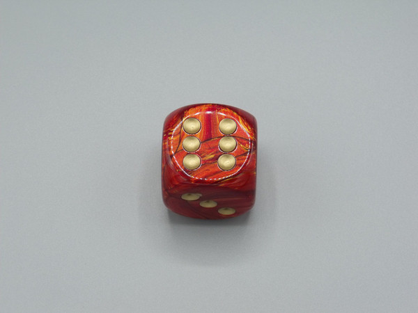 30mm Dice Scarab Scarlet with Gold Pips