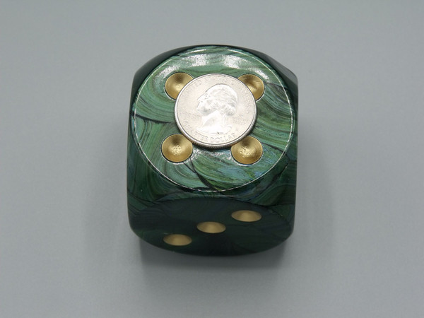 50mm Dice Scarab Jade with Gold Pips