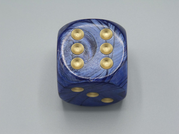 50mm Die Scarab Royal Blue with Gold Pips
