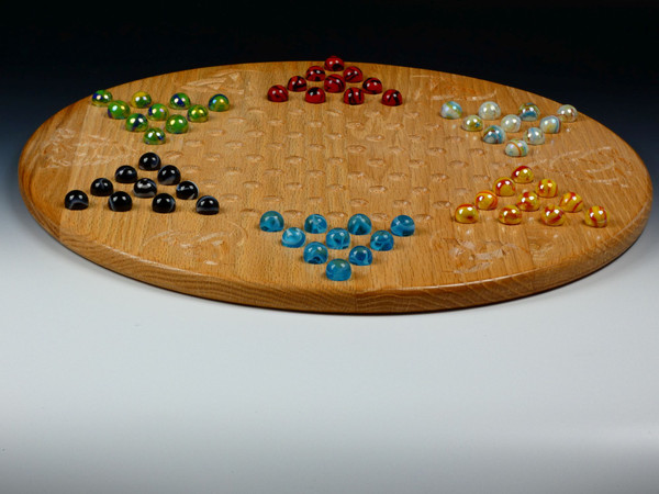 Deluxe Target Marble Chinese Checkers Celtic in Oak