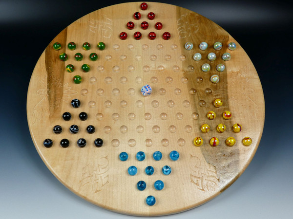 Deluxe Target Marble Chinese Checkers Celtic in Ambrosia Maple