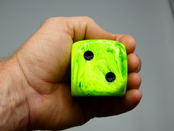 50mm Dice Vortex Bright Green with Black Pips