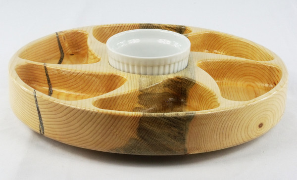 Six section lazy Susan in Beetle Kill Pine