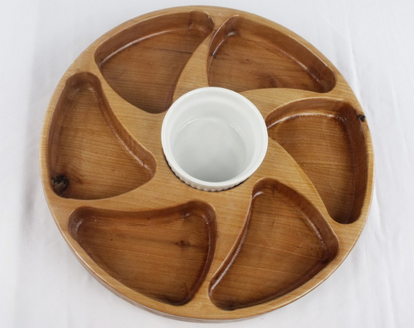 Six section lazy Susan in Alder