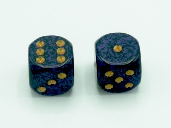 16mm d6 Speckled Golden Cobalt dice