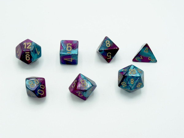 Polyhedral 7 die set - Gemini Purple-Teal