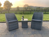 Puglia 3 Piece Rattan Garden Furniture Bistro Tub Set (Grey)