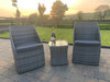 Puglia 3 Piece Rattan Garden Furniture Bistro Tub Set (Grey)