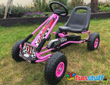 Zoom Rubber Wheel Go Kart (Pink Black) - A15-PINK - Funstuff Ireland UK