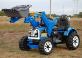 KINGDOM- 12v Electric Tractor with Loader - Blue - JS328A-BLUE - Funstuff Ireland UK