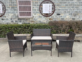 Calabria 4 Piece Rattan Garden Furniture Lounge Set (Brown) - XS-RTS011A-BROWN - Jester Wholesale Ireland UK