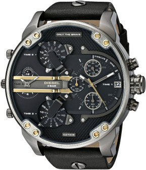 Diesel DZ7348 Herren Armbanduhr Mr Daddy 2.0 Leder Herrenuhr Schwarz