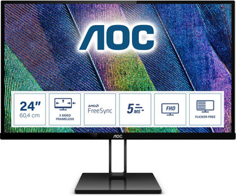 AOC Monitor 24V2Q 24 Zoll FHD FreeSync 1920x1080 schwarz