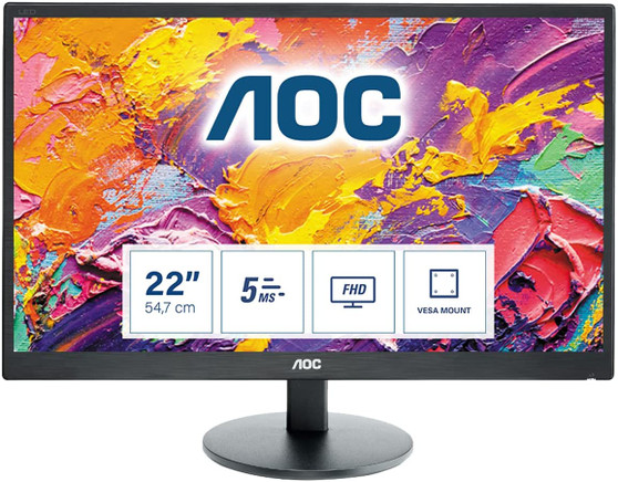 AOC e2270SWDN 22 Zoll FHD Monitor schwarz