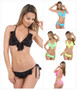 Triangeltop Bikini + Slip mit Rüschen