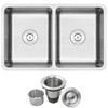 30" Ticor SR10 18-Gauge Stainless Steel Undermount Double Basin Kitchen Sink