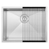 22.5" Ticor S3660 Pacific Series 16-Gauge Stainless Steel Undermount Single Basin Zero Radius Kitchen/Laundry Sink