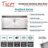 32" Ticor TR4000 Bradford Series 16-Gauge Stainless Steel Undermount Graduated Basin Ledge Single Basin Zero Radius Kitchen Sink